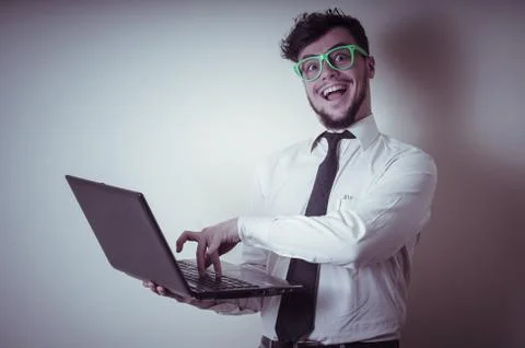 Businessman using notebook Stock Photos