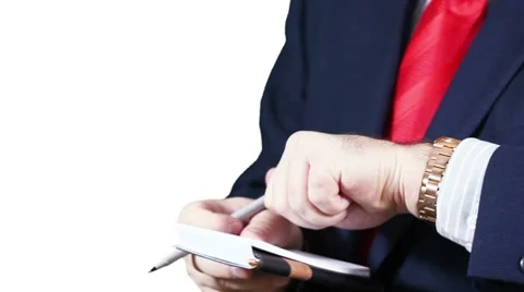 Businessman using a notepad. Stock Footage 8600842