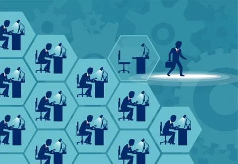 Businessman using opportunity for self realization Stock Illustration