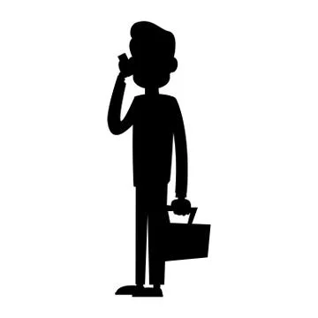 Businessman using phone icon image Stock Illustration