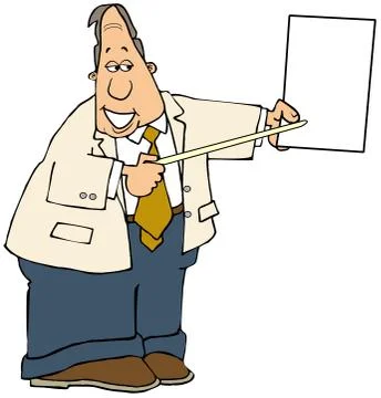 Businessman using a pointer stick Stock Illustration