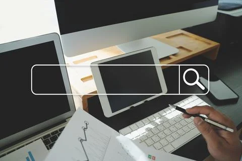 Businessman using Searching Browsing Internet of things (IoT) internet networ 写真素材