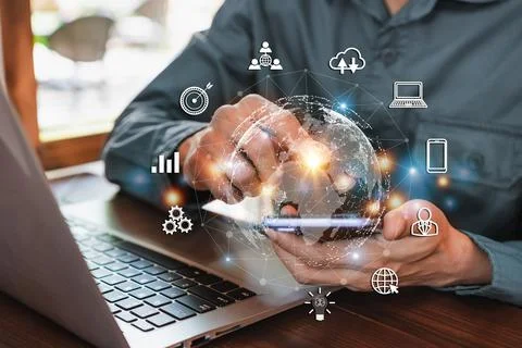 Businessman using smart devices for Digital technology connection 写真素材