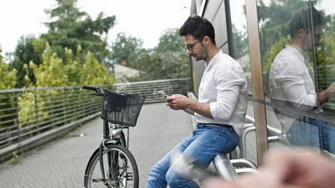 Businessman using a smart phone Video stock 91480289