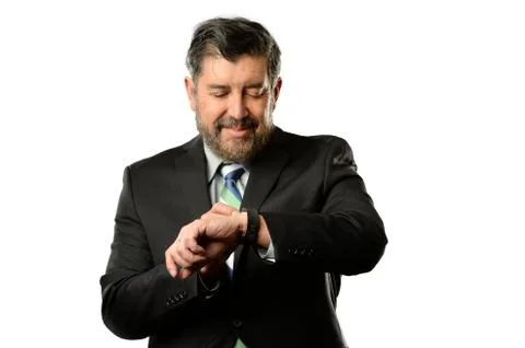 Businessman Using Smart Watch Stock Photos