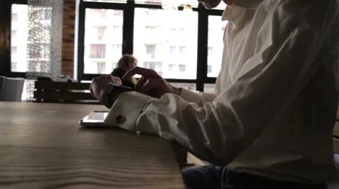 Businessman Using Smart Watches Stock Footage 61516222