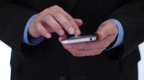 Businessman using smartphone Stock Footage 60693752