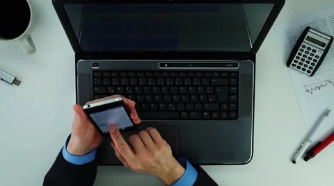 Businessman using smartphone Stock Footage 60744963