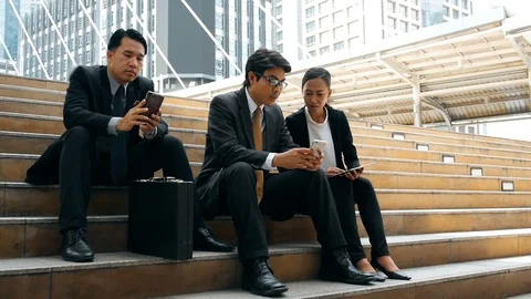 Businessman Using Smartphone Stock Footage 87002627