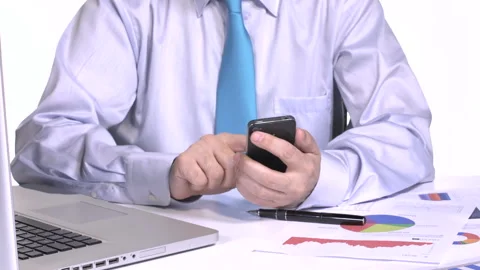 Businessman using smartphone  Stock Footage 210162056