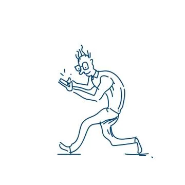 Businessman using smartphone mobile application working process concept business Ilustración de archivo