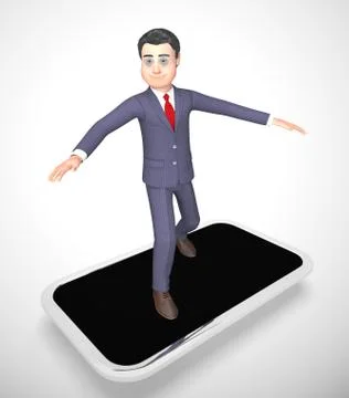 Businessman using a smartphone or mobile device app for informat Stock Illustration