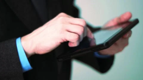 Businessman using tablet computer Video stock 60688241