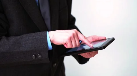 Businessman using tablet computer Stock Footage 60690577