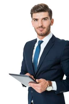 Businessman using a tablet computer Stock Photos