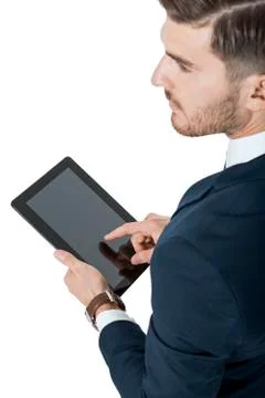 Businessman using a tablet computer Stock Photos