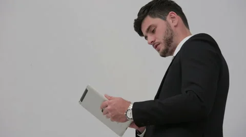 Businessman is using a tablet Stock Footage 41919509