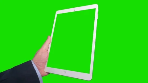 Businessman Using Tablet With Green Screen Close up Stock Footage 265569336