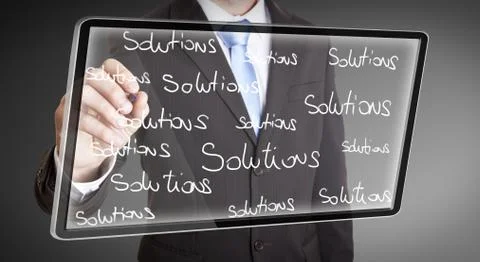 Businessman using tablet 스톡 일러스트