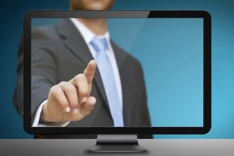 Businessman using tablet Illustrazione stock