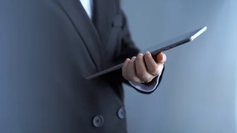 Businessman using tablet at office, working for success concept Stock Footage 121295511