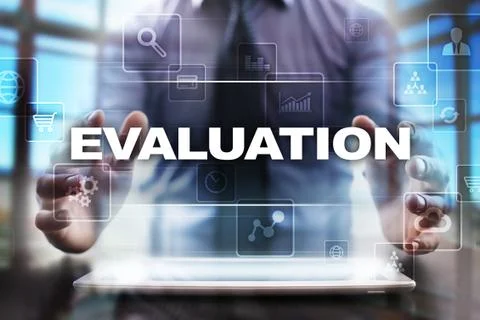 Businessman using tablet pc and selecting evaluation. Stock Photos