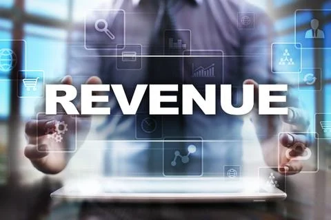 Businessman using tablet pc and selecting revenue. 스톡 사진