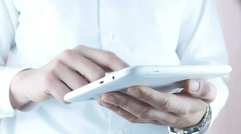 Businessman Using Tablet Pc Fingers Stock-Footage 64051429