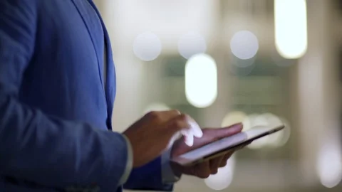 Businessman using tablet pc Stock Footage 100689959