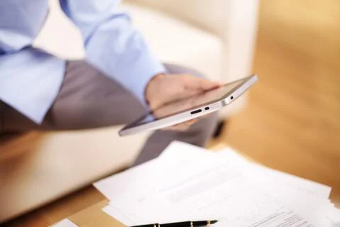 Businessman using a Tablet PC Stock Photos