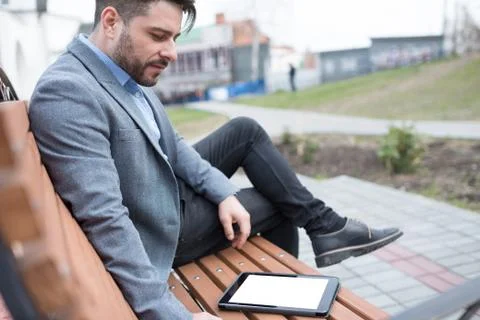 Businessman Using Tablet PC 写真素材