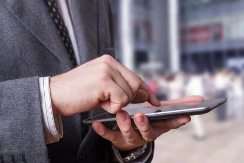 Businessman using a tablet Stock Photos