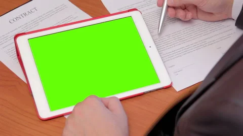 Businessman using tablet PС Stock Footage 41363355