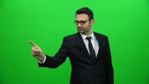 Businessman Using Touch Screen. Hand Fingers Gestures. Stock Footage 88651806