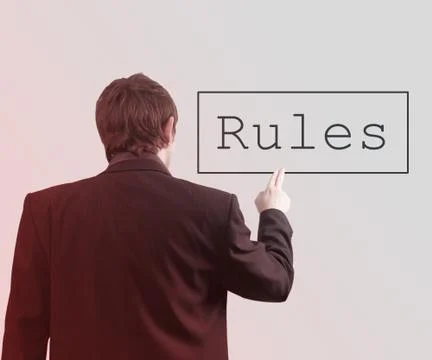 Businessman using touch screen rules Stock Illustration