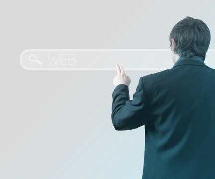 Businessman using touch screen web 스톡 일러스트