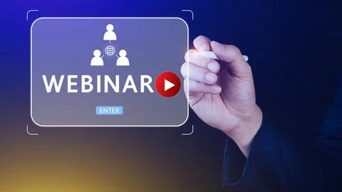 Businessman using with Webinar E-business Browsing Connection, online techn.. Stock Photos
