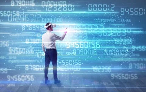 Businessman with variable numbers around 스톡 사진