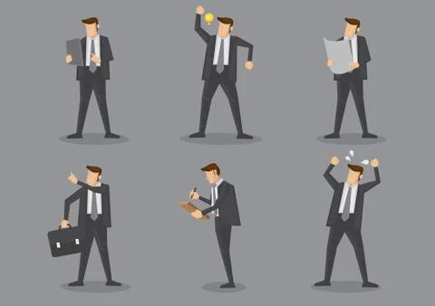 Businessman Vector Character Set Stock Illustration