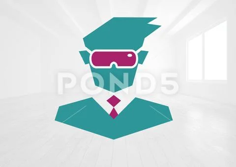 Businessman VR headset icon Stock Illustration