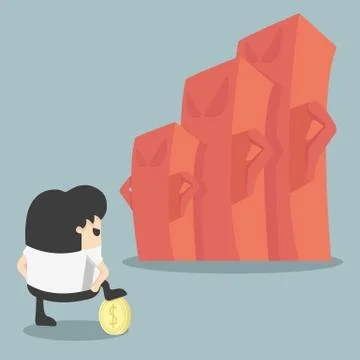 Businessman vs chart 스톡 일러스트