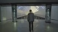 The businessman walk in the business center balcony. Slow motion 4k or 4k+ Resolution