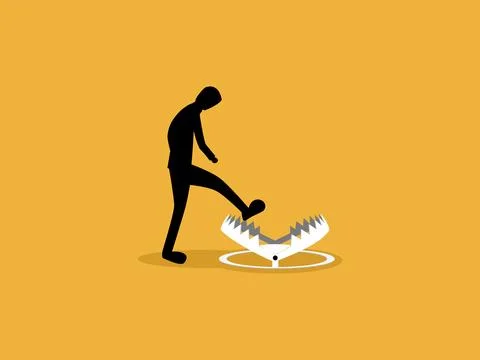 Businessman walked into the trap Stock Illustration