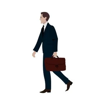 Businessman Walking with briefcase. Stock Illustration