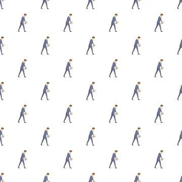 Businessman walking with documents seamless pattern background Stock Illustration