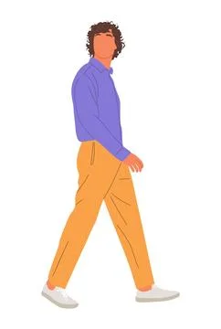 Businessman walking side view vector on white. Stock Illustration