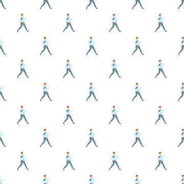 Businessman walking working seamless pattern background Stock Illustration