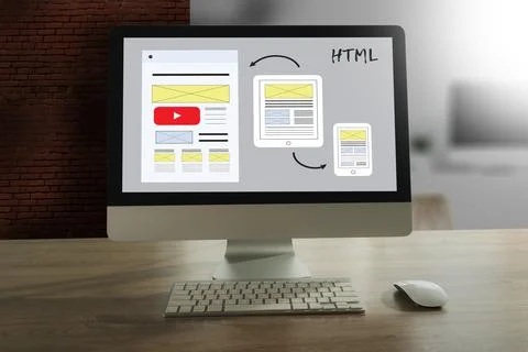 Businessman web design responsive website layout and content. landing page .. Stock Photos