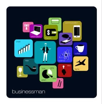 Businessman web icon Stock Illustration