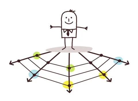 Businessman on the web Stock Illustration